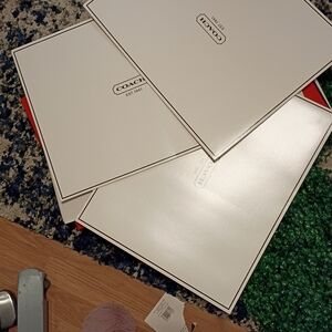 Coach White And Red With Brown Gift Boxes